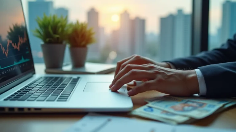 台灣金融辦公室桌面上的股票質押借款示意圖