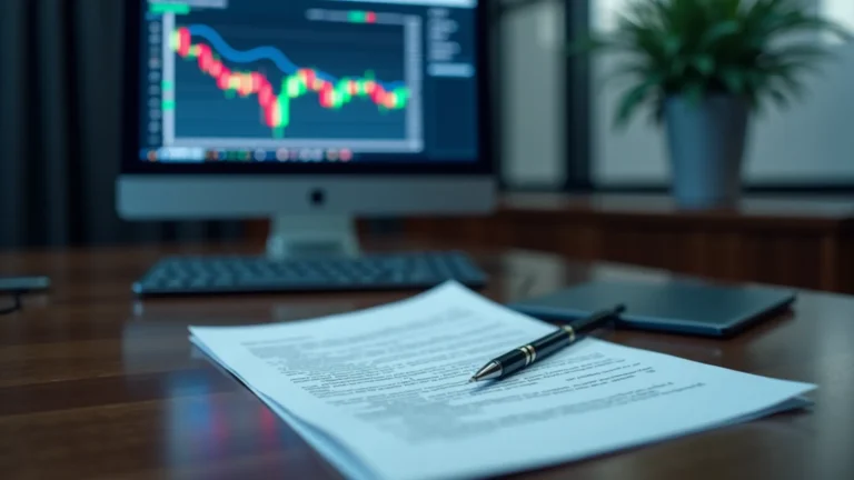 台灣辦公桌上顯示違約交割罰金與法律文件