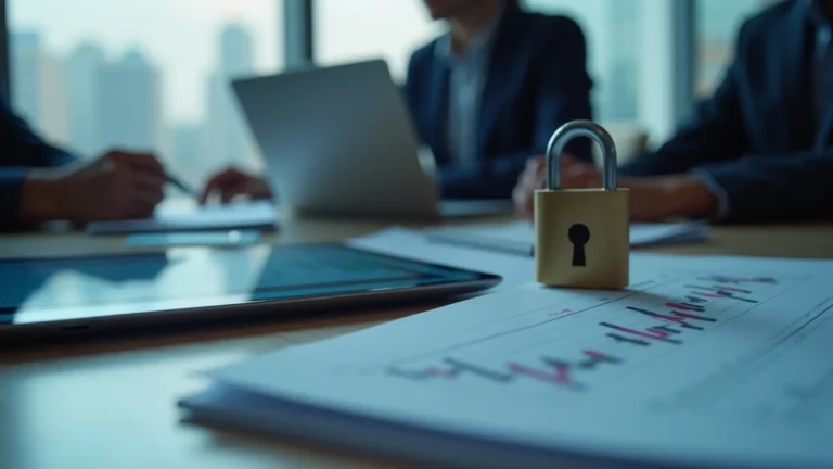 台灣投資人辦公桌顯示套牢股票圖表與資產活化象徵