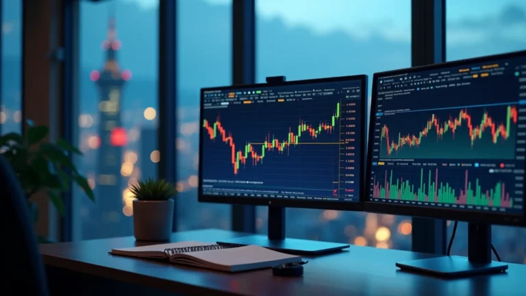 台灣交易室顯示當沖意思與股市波動策略圖