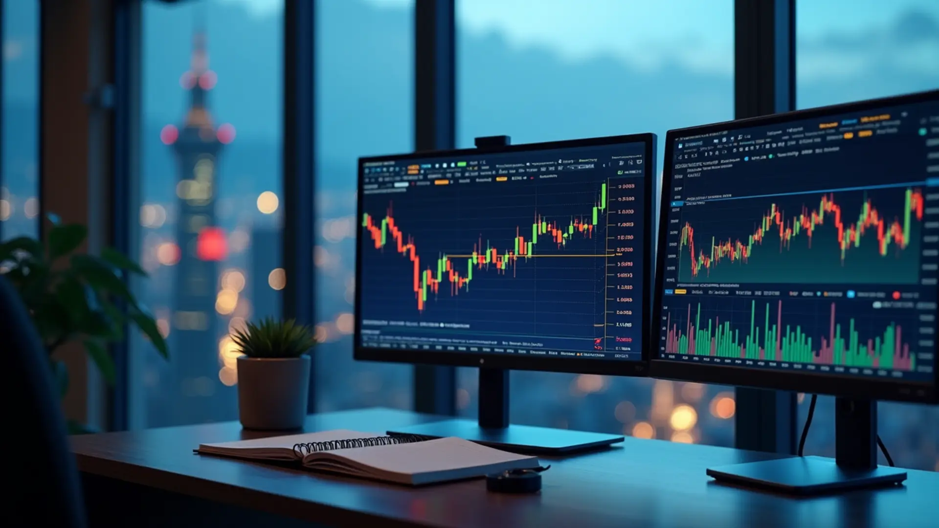 台灣交易室顯示當沖意思與股市波動策略圖